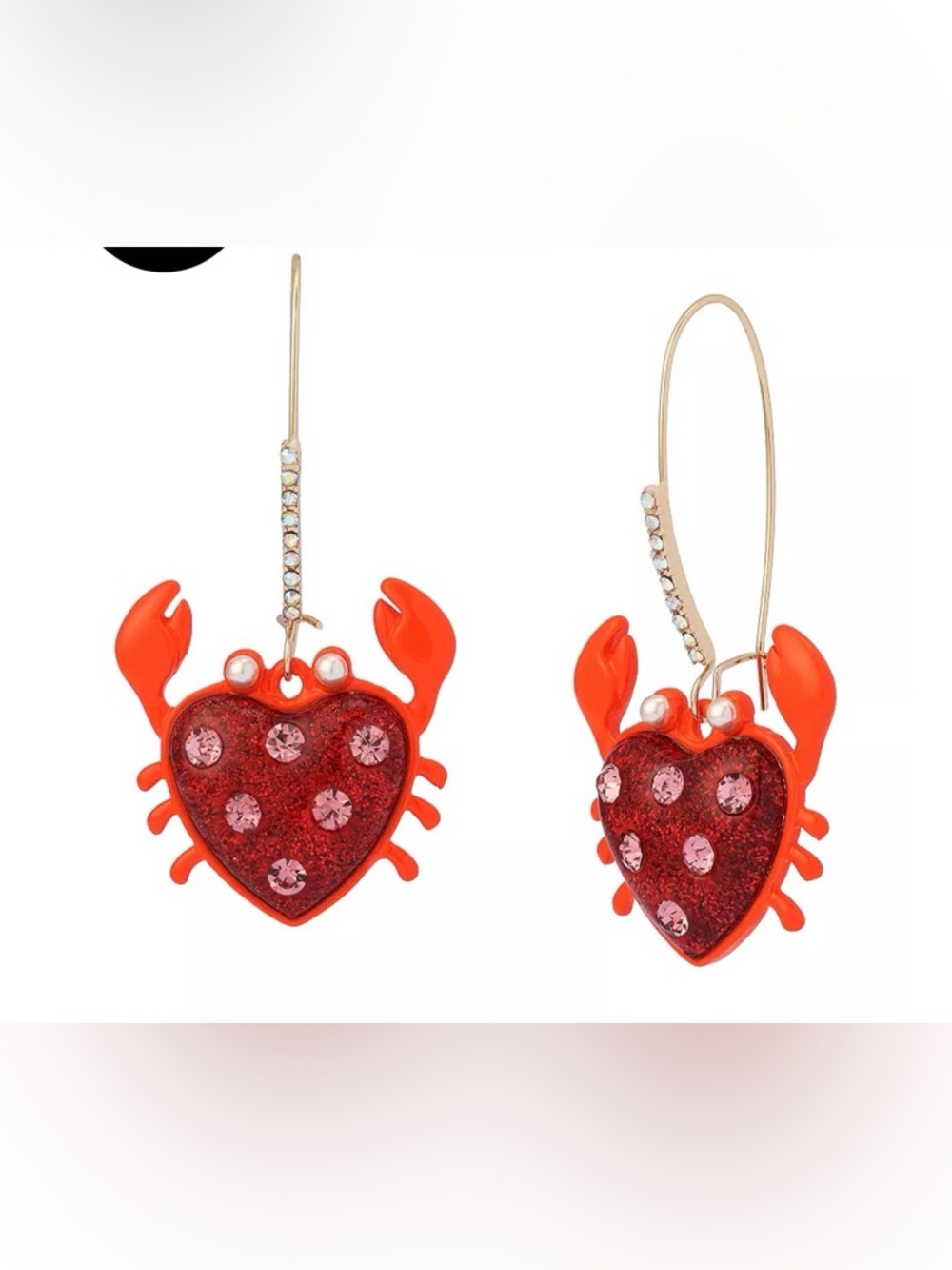 Betsey Johnson Faux Stone Crab Dangle Earrings